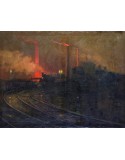 Reprodukcja obrazu The Steelworks Cardiff at night - Lionel Walden