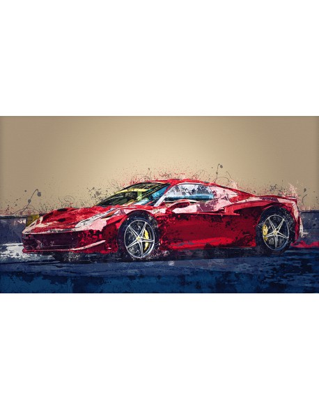 Obraz-na-plotnie-Czerwone-Ferrari-samochod