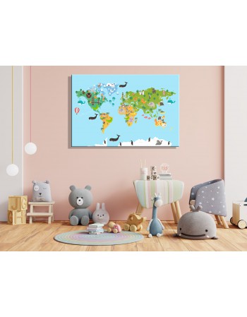 Obraz na płótnie Kolorowa mapa świata