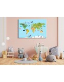 Obraz na płótnie Kolorowa mapa świata
