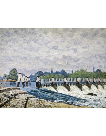 Reprodukcje obrazów Molesey Weir, Hampton Court - Alfred Sisley