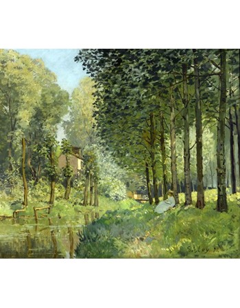 Reprodukcje obrazów Rest along the Stream Edge of the Wood - Alfred Sisley
