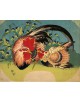 Reprodukcja obrazu Rooster, Hen and Chicken with Spiderwort - Katsushika Hokusai - obraz