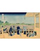 Reprodukcja obrazu Sazai Hall at the Temple of the Five Hundred Arhats - Katsushika Hokusai - obraz