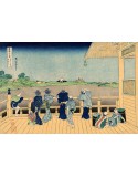 Reprodukcja obrazu Sazai Hall at the Temple of the Five Hundred Arhats - Katsushika Hokusai