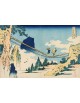 Reprodukcja obrazu The Suspension Bridge on the Border of Hida and Etchū Provinces - Katsushika Hokusai - obraz