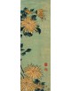 Reprodukcja obrazu Yellow Chrysanthemums on a Blue Ground - Katsushika Hokusai - obraz