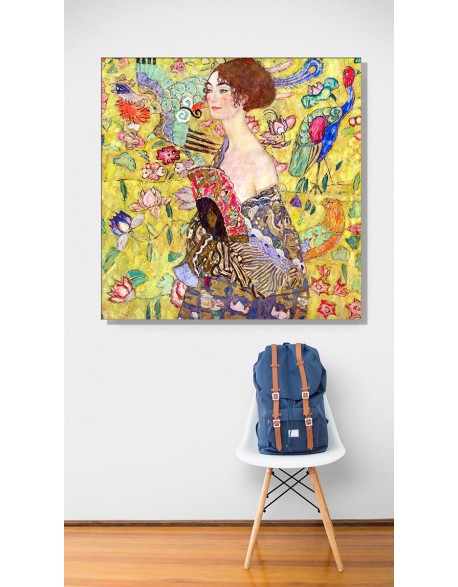 Reprodukcja obrazu obraz na płótnie Gustav Klimt Lady with fan