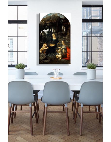 Reprodukcje obrazów obraz na płótnie Leonardo da Vinci Madonna w grocie I wersja