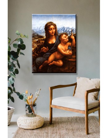 Reprodukcje obrazów obraz na płótnie Leonardo da Vinci Madonna z kądzielą