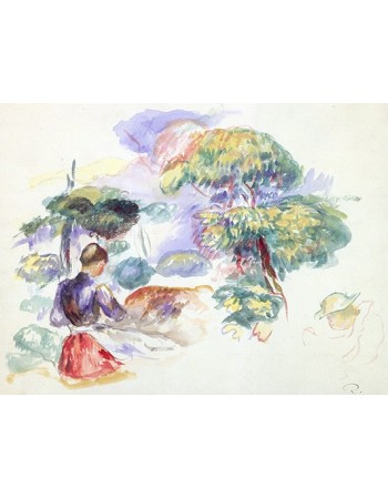 Reprodukcje obrazów Landscape with a Girl - Auguste Renoir