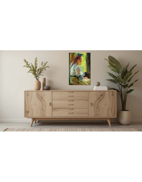 Reprodukcja obrazu Dziewczynka przy oknie - obraz na płótnie - Olga Boznańska