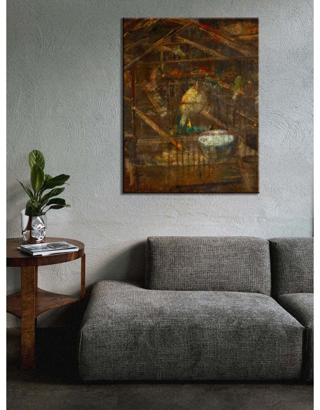 Reprodukcja obrazu Klatka z ptakiem - obraz na płótnie - Olga Boznańska