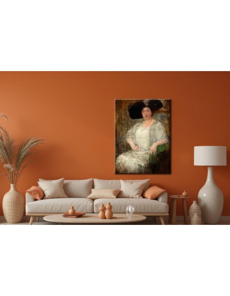 Reprodukcja obrazu Portret Gabrieli Reval, pisarki francuskiej - obraz na płótnie - Olga Boznańska