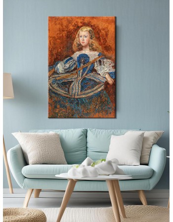 Reprodukcja obrazu Portret infantki Małgorzaty według Diego Velazqueza - obraz na płótnie - Olga Boznańska