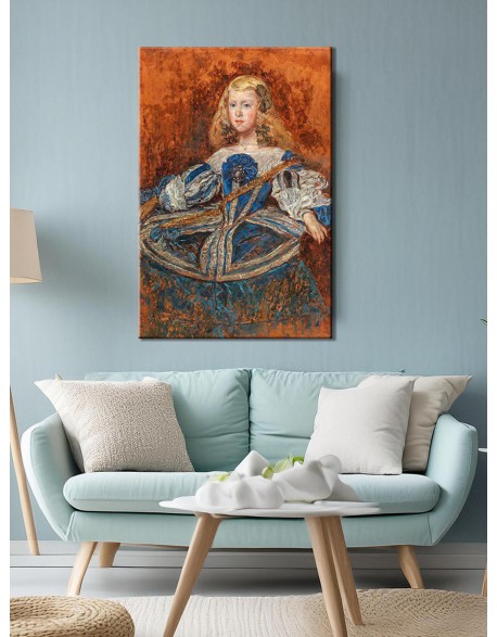 Reprodukcja obrazu Portret infantki Małgorzaty według Diego Velazqueza - obraz na płótnie - Olga Boznańska