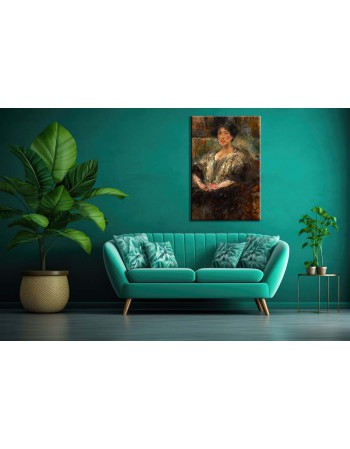 Reprodukcja obrazu Portret Julii Ginzberg - obraz na płótnie - Olga Boznańska