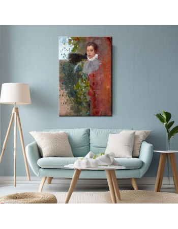Reprodukcja obrazu Portret kobiety - obraz dwustronny - obraz na płótnie - Olga Boznańska