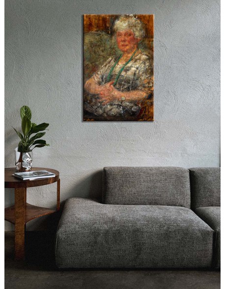 Reprodukcja obrazu Portret malarki Thomasson - obraz na płótnie - Olga Boznańska