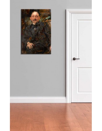 Reprodukcja obrazu Portret malarza Marcina Samlickiego - obraz na płótnie - Olga Boznańska