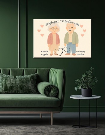 Personalizowany obraz na płótnie – prezent na Dzień Babci i Dziadka
