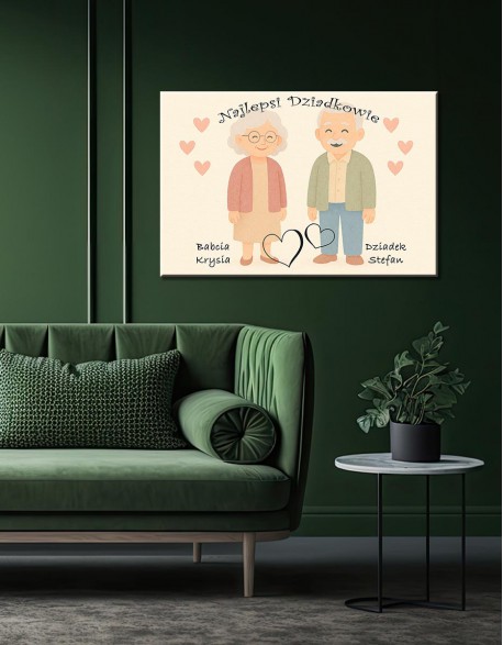 Personalizowany obraz na płótnie – prezent na Dzień Babci i Dziadka