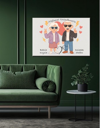 Rockowy personalizowany obraz na Dzień Babci i Dziadka - fotoprezent