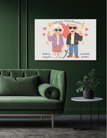 Rockowy personalizowany obraz na Dzień Babci i Dziadka - fotoprezent