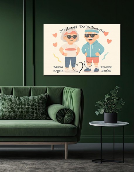 Prezent na Dzień Babci i Dziadka – personalizowany obraz na płótnie - fotoprezent