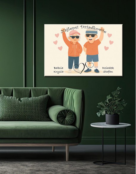 Prezent na Dzień Babci i Dziadka – personalizowany obraz na płótnie - fotoprezent