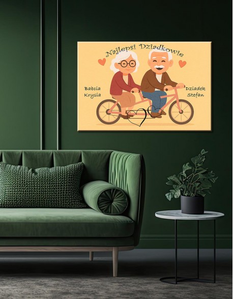 Prezent na Dzień Babci i Dziadka – personalizowany obraz na płótnie - fotoprezent
