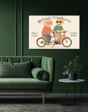 Dziadkowie na rowerze tandemowym w okularach - Fotoprezent