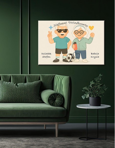 Prezent na Dzień Babci i Dziadka – personalizowany obraz na płótnie - fotoprezent