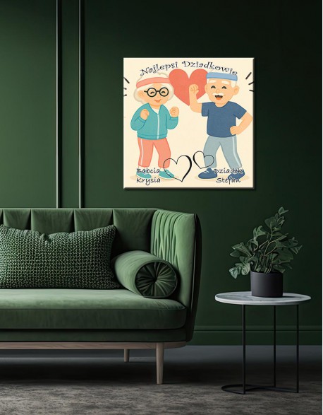 Prezent na Dzień Babci i Dziadka – personalizowany obraz na płótnie - fotoprezent