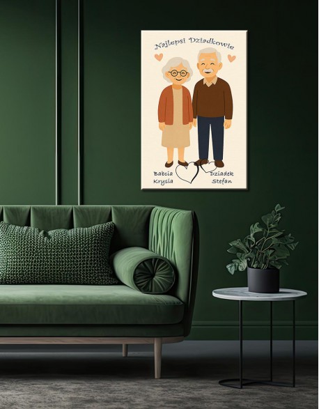 Prezent na Dzień Babci i Dziadka – personalizowany obraz na płótnie - fotoprezent