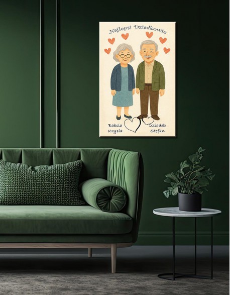 Prezent na Dzień Babci i Dziadka – personalizowany obraz na płótnie - fotoprezent