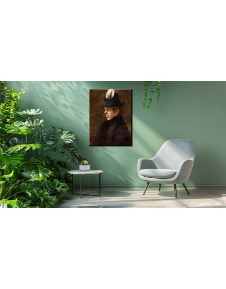 Reprodukcja obrazu Studium dziewczyny w kapeluszu z piórkiem Olga Boznańska