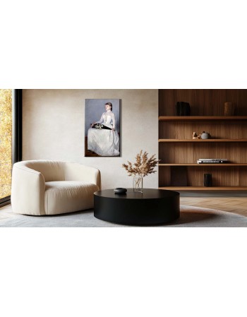 Reprodukcja obrazu Ze spaceru - Dama w białej sukni Olga Boznańska