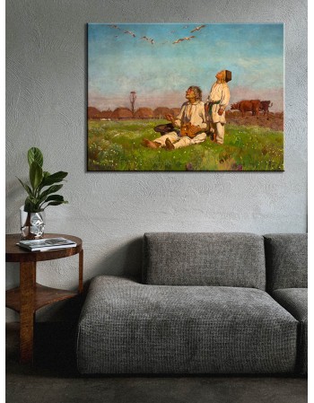 Reprodukcja obrazu Bociany Józef Chełmoński