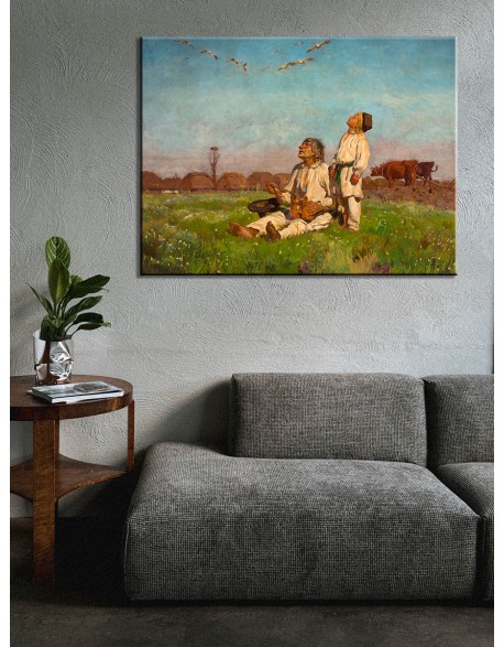 Reprodukcja obrazu Bociany Józef Chełmoński