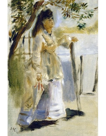 Reprodukcje obrazów Woman by a Fence - Auguste Renoir
