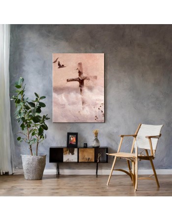 Reprodukcja obrazu Krzyż w zadymce Józef Chełmoński