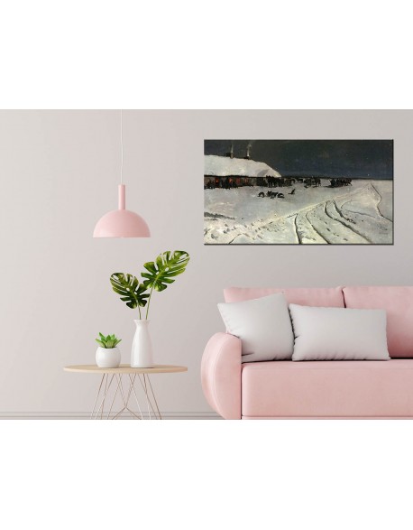 Reprodukcja obrazu Noc na ukrainie w zimie Józef Chełmoński