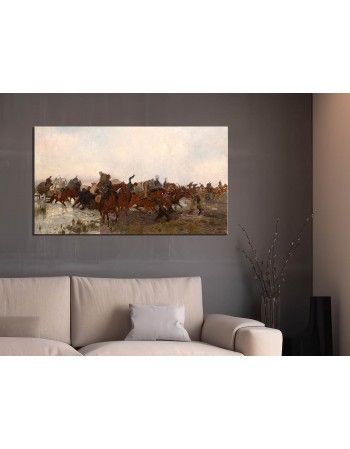 Reprodukcja obrazu Pochód Kozaków Józef Chełmoński