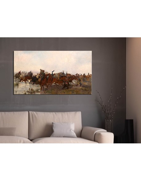 Reprodukcja obrazu Pochód Kozaków Józef Chełmoński