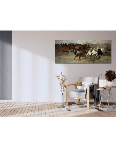 Reprodukcja obrazu Targ na konie w Bałcie Józef Chełmoński