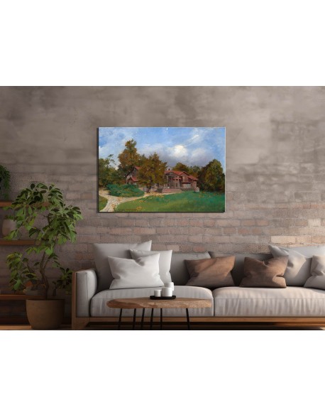 Reprodukcja obrazu Willa w ogrodzie - Kuklówka Józef Chełmoński