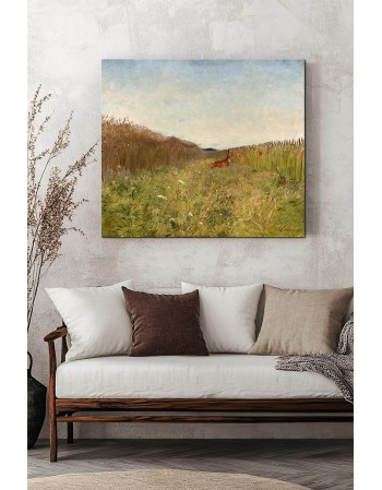 Reprodukcja obrazu Zając wśród zboża Józef Chełmoński