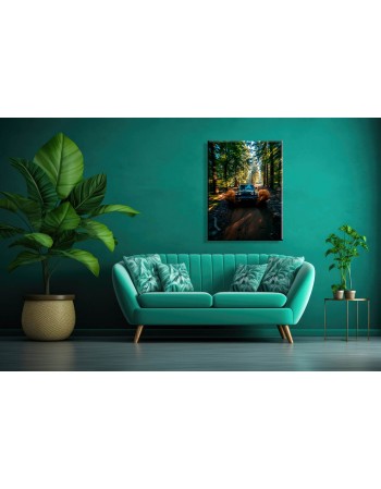 Obraz na płótnie Jeep w lesie fotoobraz