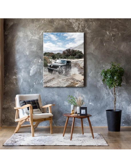Obraz na płótnie Jeep w wodzie fotoobraz